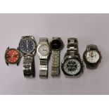 Six lady's and gentleman's wrist watches. Condition : sold as seen, none are tested.