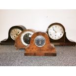 A group of four 1930's mantle clocks, tallest H. 24cm.