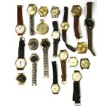 19 gents vintage wrist watches and one gold plated pocket watch.