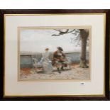 A 19th century oak framed lithograph after L. Emile Adan (French, 1839-1937) framed size 84 x 66cm.