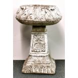 An old concrete garden urn, H. 61cm.