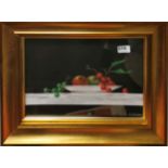 A gilt framed watercolour still life fruit, framed size 50 x 39cm by H T Shelton (Contemporary