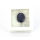 A natural unmounted oval cut 5.55ct sapphire with MGL certificate.