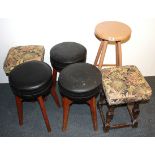 Six vintage stools.
