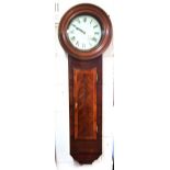 An early 19th century mahogany Norwich cased wall clock, H. 125cm, the "hook and spike" movement