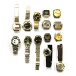 A bag of 14 gents vintage wrist watches. Condition: working condition unknown.