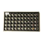 A tray containing over 50 individually boxed unmounted gemstones including diamonds, rubies,