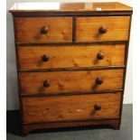 A Victorian pine chest of drawers, 102 x 120cm.