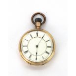 A 10ct yellow gold (stamped 10c) open face pocket watch, with Waltham Mass movement, c. 1890's.