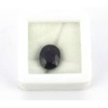 A natural unmounted oval cut 5.85ct sapphire with MGL certificate.