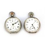 Two 925 silver open face pocket watches. Condition : understood to be in working condition.