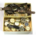 A quantity of men's vintage wrist watches. Condition : untested.