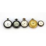 Five open face lady's pocket watches . Condition : untested.
