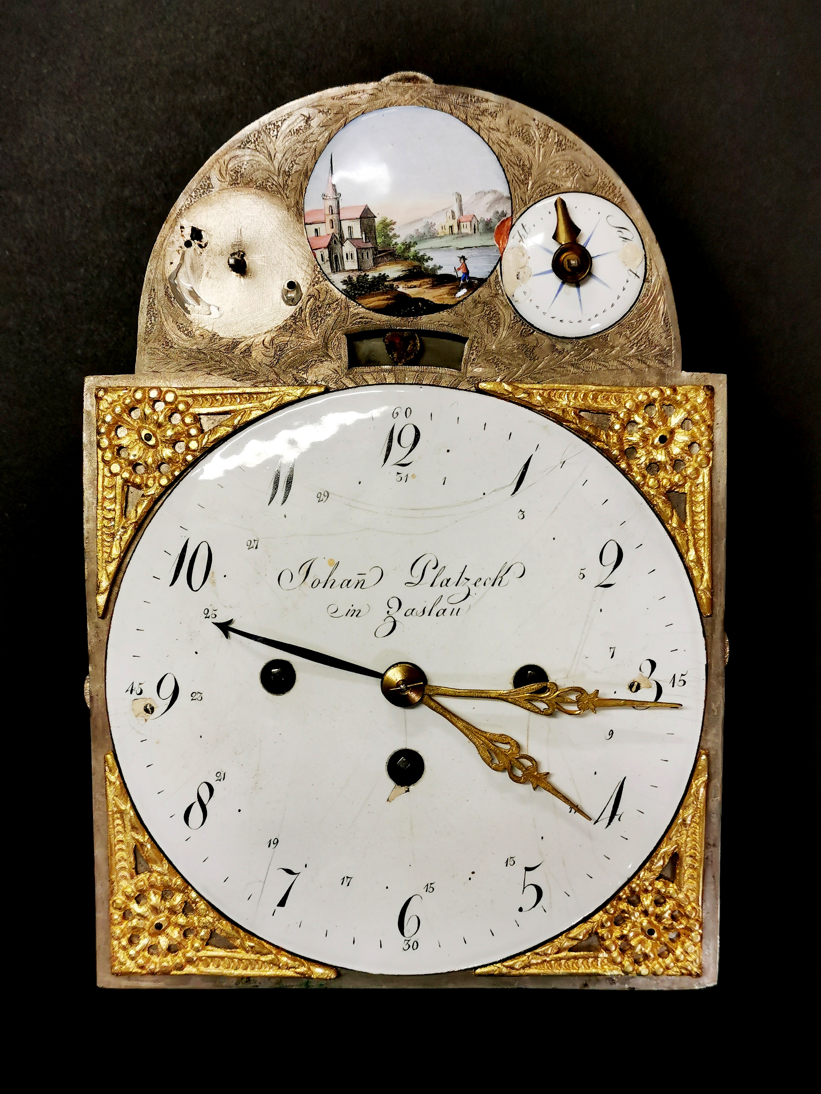 An early Johan Platzeck part clock movement case and dial, case H. 40cm face H. 25cm. - Bild 3 aus 4