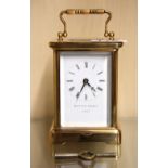 A Matthew Norman gilt brass carriage clock, H. 14.5cm. Condition: understood to be in working
