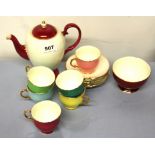 A 1950's Harlequin coffee set.