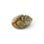 A Chinese carved agate pebble amulet of Chan (lucky three legged toad), L. 7cm.