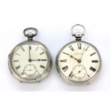 Two hallmarked silver open face pocket watches, London c. 1871 and Birmingham c. 1815 Condition :