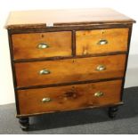 A small Victorian pine chest, size 83 x 82cm.