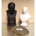 A Wedgwood black basalt bust of Sir Winston Churchill modelled by Arnold Machin (British 1911-1999),