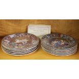 A set of twelve Royal Worcester legends of ancient Greece collectors plates with certificates,