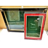 Two useful table top display cabinets, largest 86 x 61cm.
