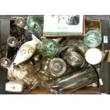 A box of mixed glass and chinaware.