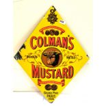 A Colman's mustard enamelled advertising sign, 52 x 68cm.