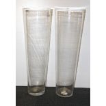 A pair of large glass vases, H. 70cm.