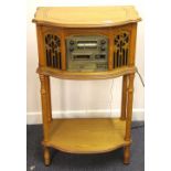 A vintage style record player and radio, H. 93cm.