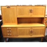 A vintage teak bureau side board, 158cm x 145cm.