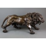A superb large bronze figure of a lion, L. 62cm, H. 28cm. Condition: excellent.