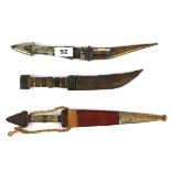 Three interesting early daggers, longest 32.5cm.