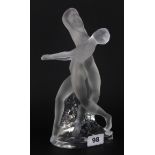 A lovely Lalique figure of two young women dancing, H. 26cm.