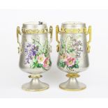 A pair of 19th Century Continental porcelain vases, H. 19cm. Condition: no visible damage or