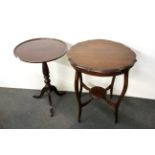 A 19th Century mahogany wine table and an Edwardian mahogany side table.