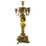 A superb 19th Century gilt bronze cherub candelabrum, H. 60cm. Condition : No visible damage or