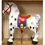 A 1950's metal Mobo toy horse, H. 75cm.