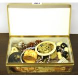 A box of mixed costume jewellery etc.