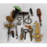 A collection of mixed interesting cork screws etc.