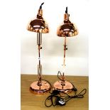 A vintage style copper angle poise lamp, H. 70cm.