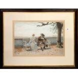 A 19th Century oak framed lithograph after L. Emile Adan (French, 1839-1937), framed size 84 x