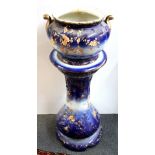 A large Victorian jardiniere on stand, H. 98cm. Condition: base A/F.