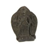 A 19th/ 20th Century Tibetan bronze home temple figure of a multi-arm deity, H. 8cm.