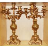 A pair of 19th Century brass candelabra, H. 52cm.