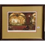 Frank Martin Limited edition 119/150 framed pencil signed lithograph in the Art Nouveau style of