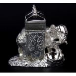 A silver plated elephant cruet, H. 12cm.