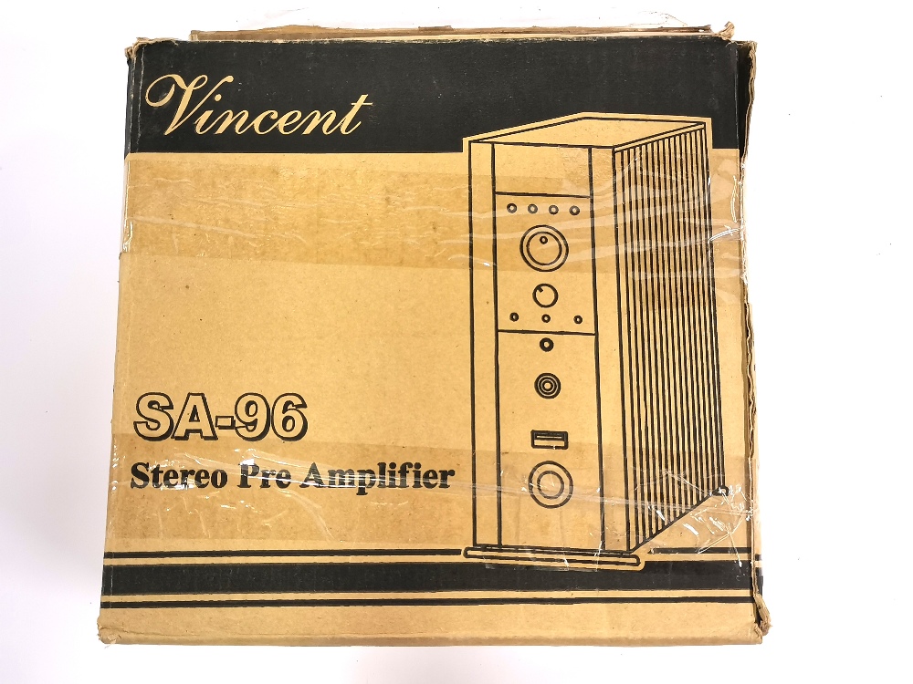 A vintage Vincent stereo Pre Amplifier with remote control.