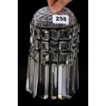 Four cut crystal small chandelier light shades, H. 21cm.