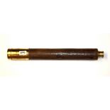 A 19th Century leather covered brass telescope by McKenzie, London, closed L. 50cm.